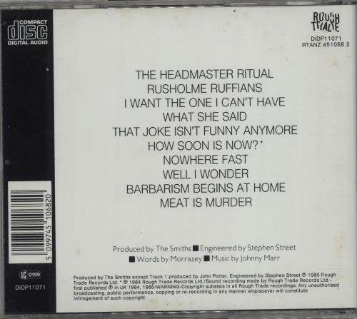 The Smiths Meat Is Murder CD album (CDLP) Australian SMICDME671021