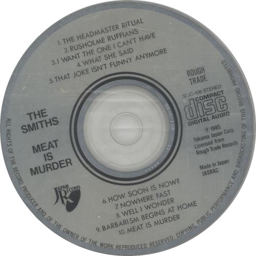 The Smiths Meat Is Murder CD album (CDLP) Japanese SMICDME671118