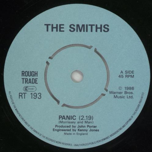 The Smiths Panic - 4 Prong - EX 7" vinyl single (7 inch record / 45) UK SMI07PA772226