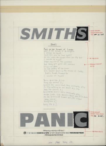 The Smiths Panic - Artwork artwork UK SMIARPA672783