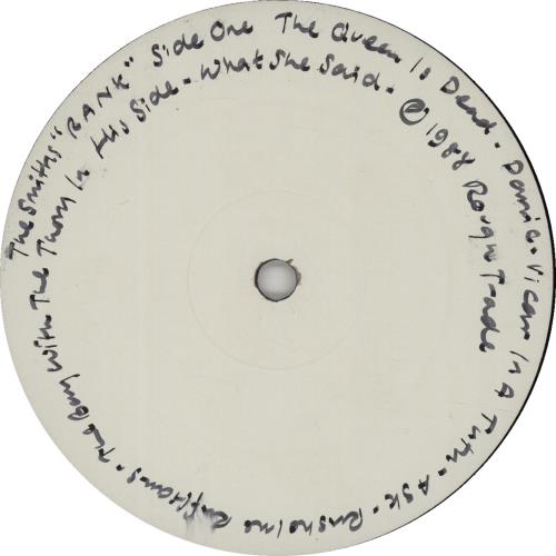 The Smiths Rank - Test Pressing vinyl LP album (LP record) UK SMILPRA07310