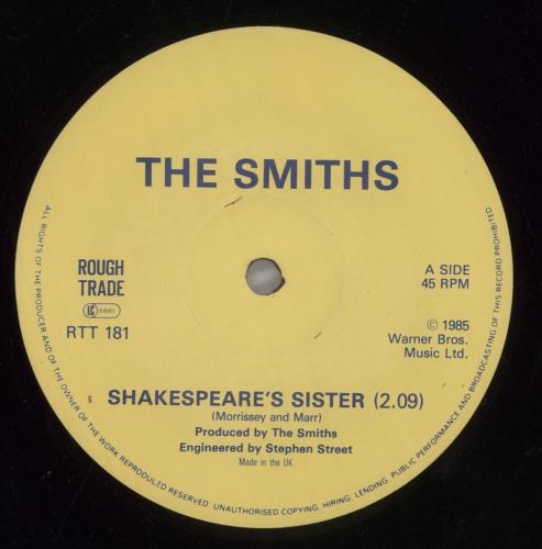 The Smiths Shakespeare's Sister - Misprinted Inner 12" vinyl single (12 inch record / Maxi-single) UK SMI12SH857943