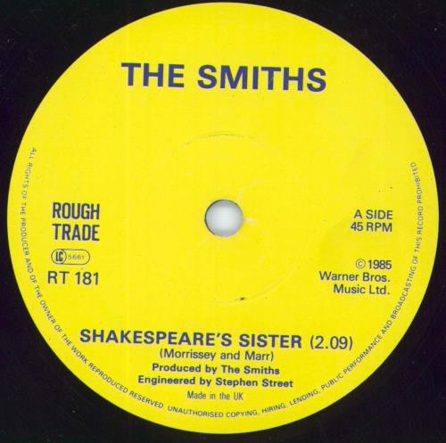 The Smiths Shakespeare's Sister - Solid centre -EX 7" vinyl single (7 inch record / 45) UK SMI07SH799971