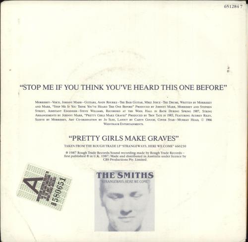 The Smiths Stop Me If You Think You've Heard This One Before 7" vinyl single (7 inch record / 45) Australian SMI07ST224916
