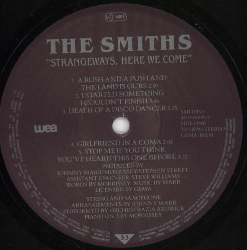 The Smiths Strangeways, Here We Come - Numbered 10" vinyl single (10 inch record) UK SMI10ST97780