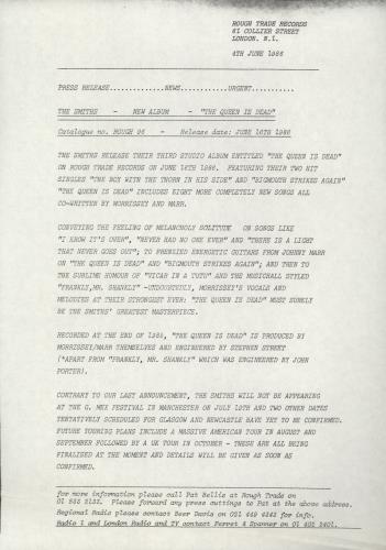 The Smiths The Queen Is Dead - Stickered + PR vinyl LP album (LP record) UK SMILPTH618406