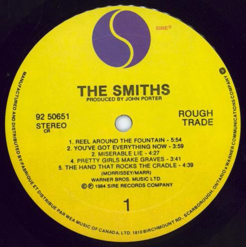 The Smiths The Smiths + Inner vinyl LP album (LP record) Canadian SMILPTH777358