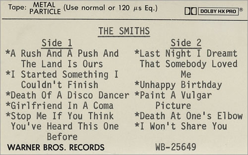The Smiths The Smiths Itinerary US SMICLTH404057