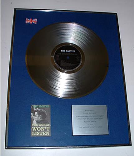 The Smiths The World Won't Listen award disc UK SMIAWTH306751