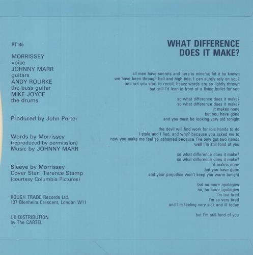 The Smiths What Difference Does It Make? - Terence Stamp - EX 7" vinyl single (7 inch record / 45) UK SMI07WH601059