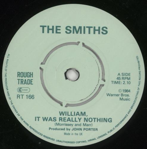 The Smiths William - 'Man On Bed' Sleeve 7" vinyl single (7 inch record / 45) UK SMI07WI00119