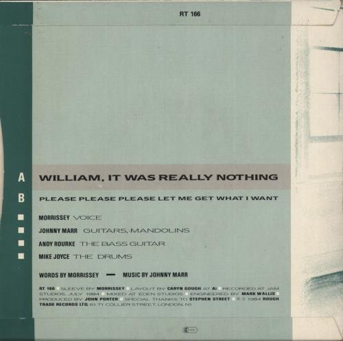 The Smiths William - 'Man On Bed' Sleeve 7" vinyl single (7 inch record / 45) UK SMI07WI00119