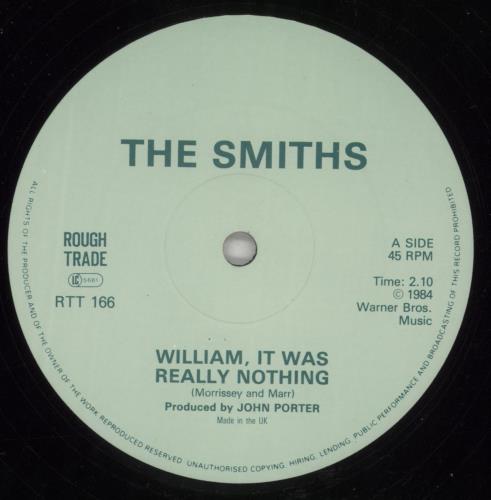 The Smiths William It Was Really Nothing - A1/B2 - EX 12" vinyl single (12 inch record / Maxi-single) UK SMI12WI704690