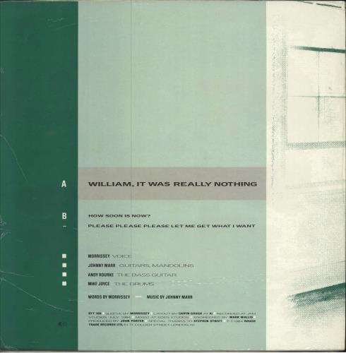 The Smiths William It Was Really Nothing - A1/B2 - Shrink 12" vinyl single (12 inch record / Maxi-single) UK SMI12WI783346
