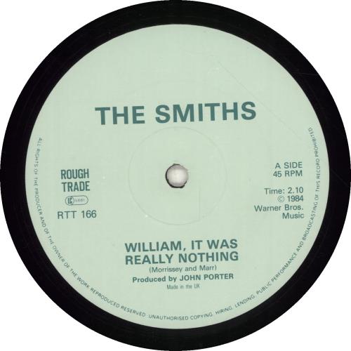 The Smiths William It Was Really Nothing - A1/B2 12" vinyl single (12 inch record / Maxi-single) UK SMI12WI00133