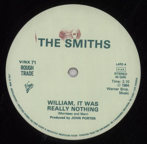 The Smiths William, It Was Really Nothing - Withdrawn 12" vinyl single (12 inch record / Maxi-single) Italian SMI12WI845561