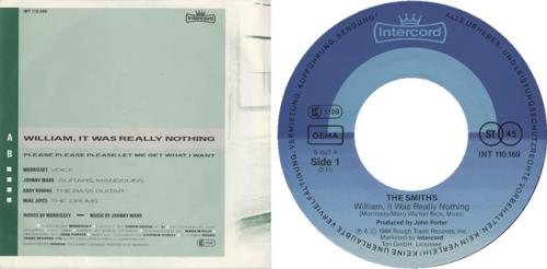 The Smiths William, It Was Really Nothing 7" vinyl single (7 inch record / 45) German SMI07WI526721