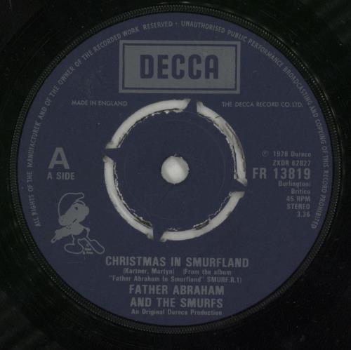 The Smurfs Christmas In Smurfland - P/S 7" vinyl single (7 inch record / 45) UK SMU07CH606917