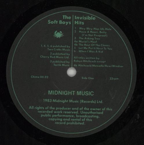 The Soft Boys Invisible Hits vinyl LP album (LP record) UK SFBLPIN341676