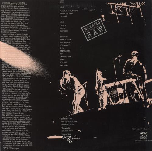 The Sonics Live Fanz Only vinyl LP album (LP record) French TSKLPLI824386