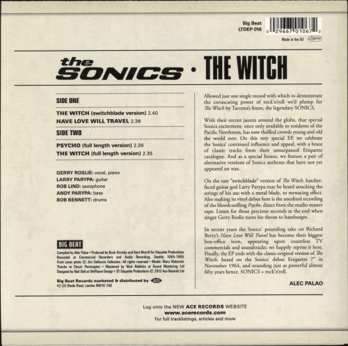 The Sonics The Witch EP 7" vinyl single (7 inch record / 45) UK TSK07TH769198