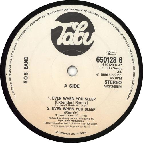The Sos Band Even When You Sleep 12" vinyl single (12 inch record / Maxi-single) UK SSB12EV34582