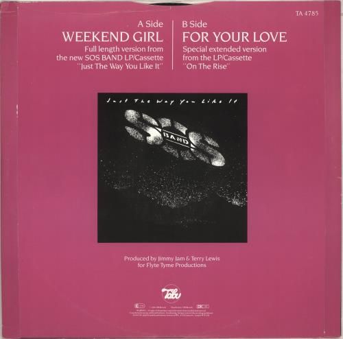 The Sos Band Weekend Girl 12" vinyl single (12 inch record / Maxi-single) UK SSB12WE712321