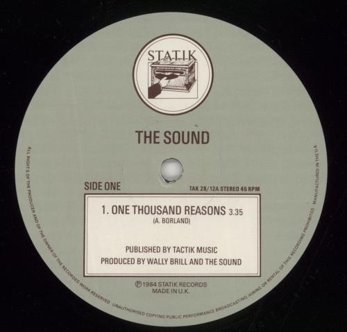 The Sound One Thousand Reasons 12" vinyl single (12 inch record / Maxi-single) UK T-S12ON106296