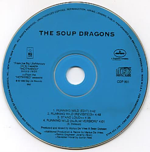 The Soup Dragons Running Wild CD single (CD5 / 5") US DRAC5RU297366