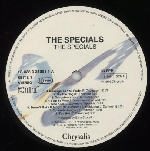 The Specials Specials vinyl LP album (LP record) German SPELPSP404621