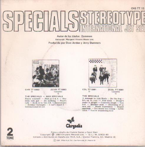 The Specials Stereotype 7" vinyl single (7 inch record / 45) Spanish SPE07ST188153