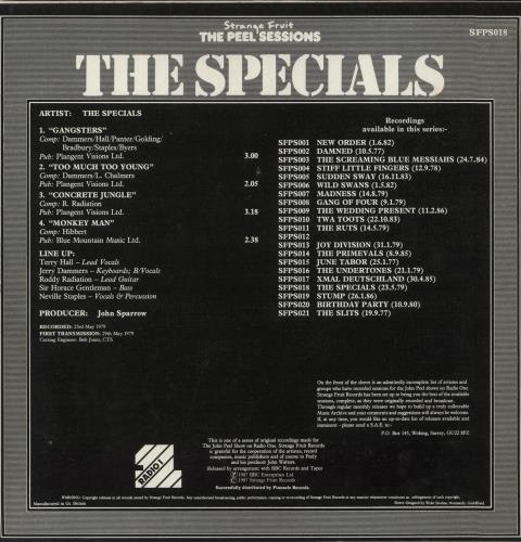 The Specials The Peel Sessions - EX 12" vinyl single (12 inch record / Maxi-single) UK SPE12TH849034