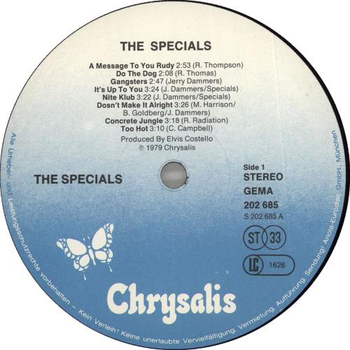 The Specials The Specials vinyl LP album (LP record) German SPELPTH709823