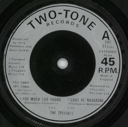 The Specials Too Much Too Young EP 7" vinyl single (7 inch record / 45) UK SPE07TO52326