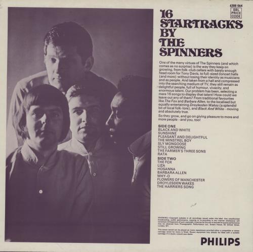The Spinners 16 Star Tracks vinyl LP album (LP record) UK SPNLPST760558