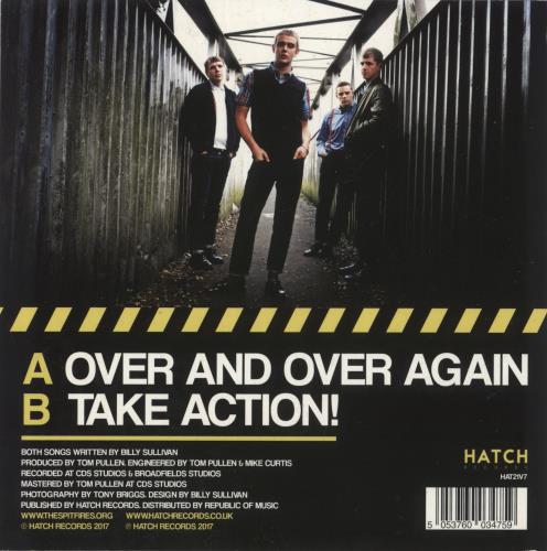 The Spitfires Over And Over Again - Autographed 7" vinyl single (7 inch record / 45) UK YM607OV875467
