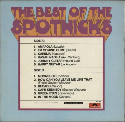The Spotnicks The Best Of The Spotnicks vinyl LP album (LP record) UK PTKLPTH791188
