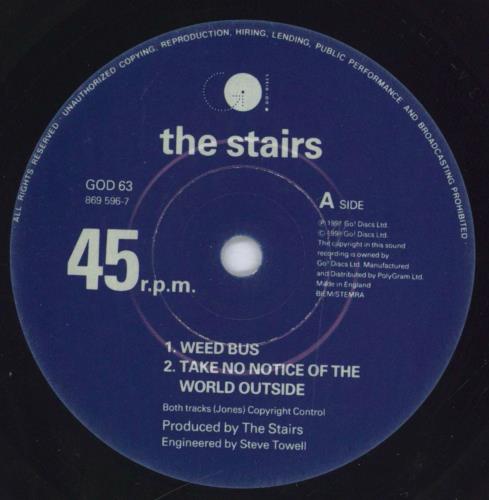 The Stairs Weed Bus 7" vinyl single (7 inch record / 45) UK SRS07WE66216