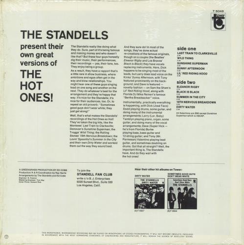The Standells The Hot Ones! vinyl LP album (LP record) US TSLLPTH797030