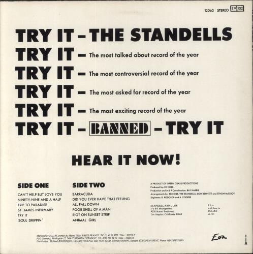 The Standells Try It vinyl LP album (LP record) French TSLLPTR862492