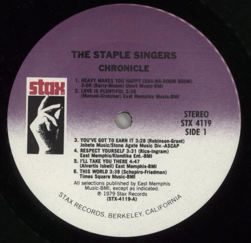 The Staple Singers Chronicle vinyl LP album (LP record) US SS4LPCH889422
