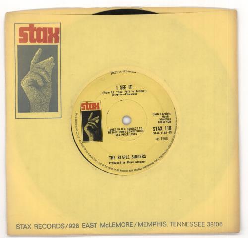 The Staple Singers I See It 7" vinyl single (7 inch record / 45) UK SS407IS719824