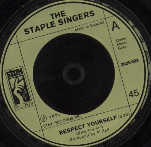 The Staple Singers Respect Yourself 7" vinyl single (7 inch record / 45) UK SS407RE681679