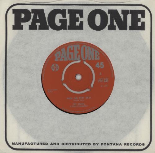 The Static When You Went Away 7" vinyl single (7 inch record / 45) UK 21X07WH762214