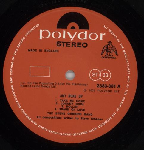 The Steve Gibbons Band Any Road Up + PR vinyl LP album (LP record) UK BBVLPAN867549