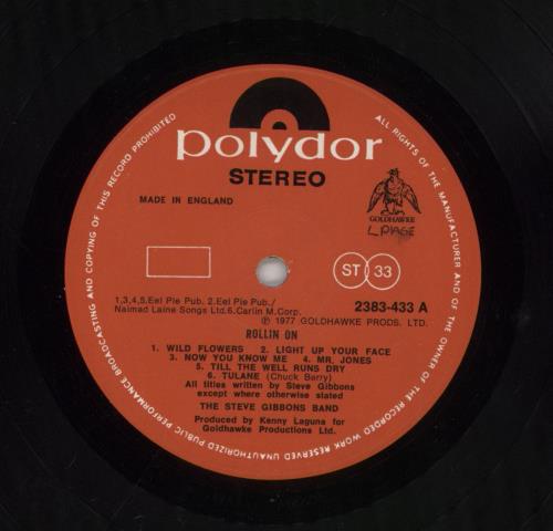 The Steve Gibbons Band Rollin' On vinyl LP album (LP record) UK BBVLPRO211426