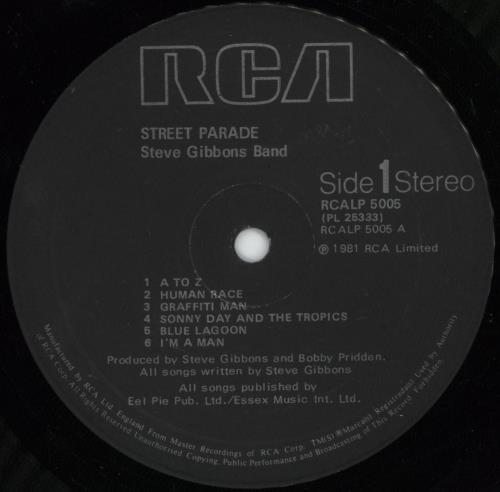 The Steve Gibbons Band Street Parade vinyl LP album (LP record) UK BBVLPST598102