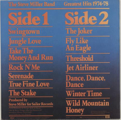 The Steve Miller Band Greatest Hits 1974-78 vinyl LP album (LP record) US SBMLPGR691651