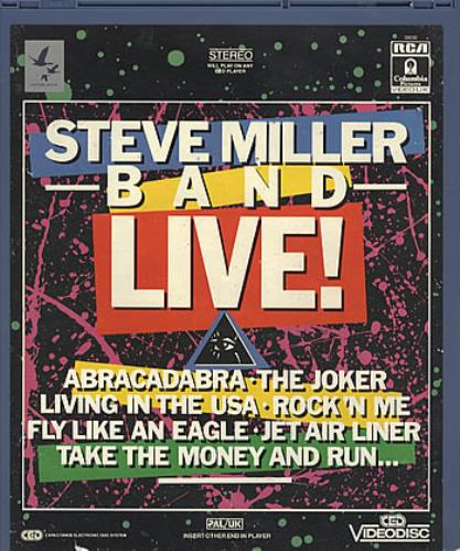The Steve Miller Band Live! laserdisc / lazerdisc US SBMLZLI302738