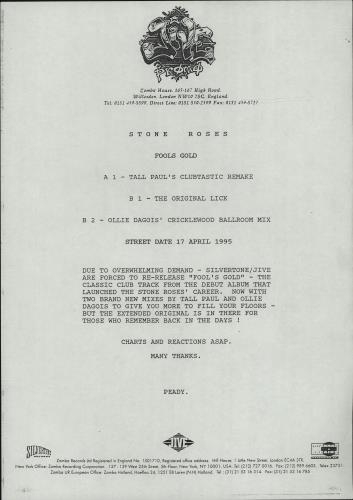 The Stone Roses Fools Gold + pr 12" vinyl single (12 inch record / Maxi-single) UK STO12FO47381